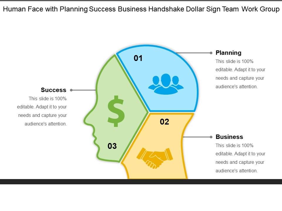 Human face with planning success business handshake dollar sign team work group 2 Slide01