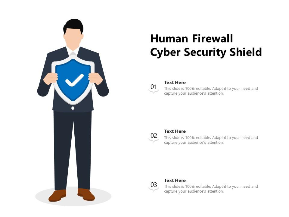 Human Firewall Cyber Security Shield Presentation Graphics