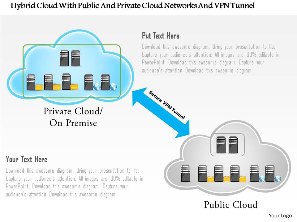 hybrid_cloud_with_public_and_private_cloud_networks_and_vpn_tunnel_ppt_slides_Slide01