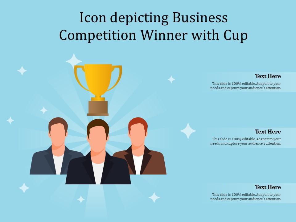 Icon depicting business competition winner with cup Slide00