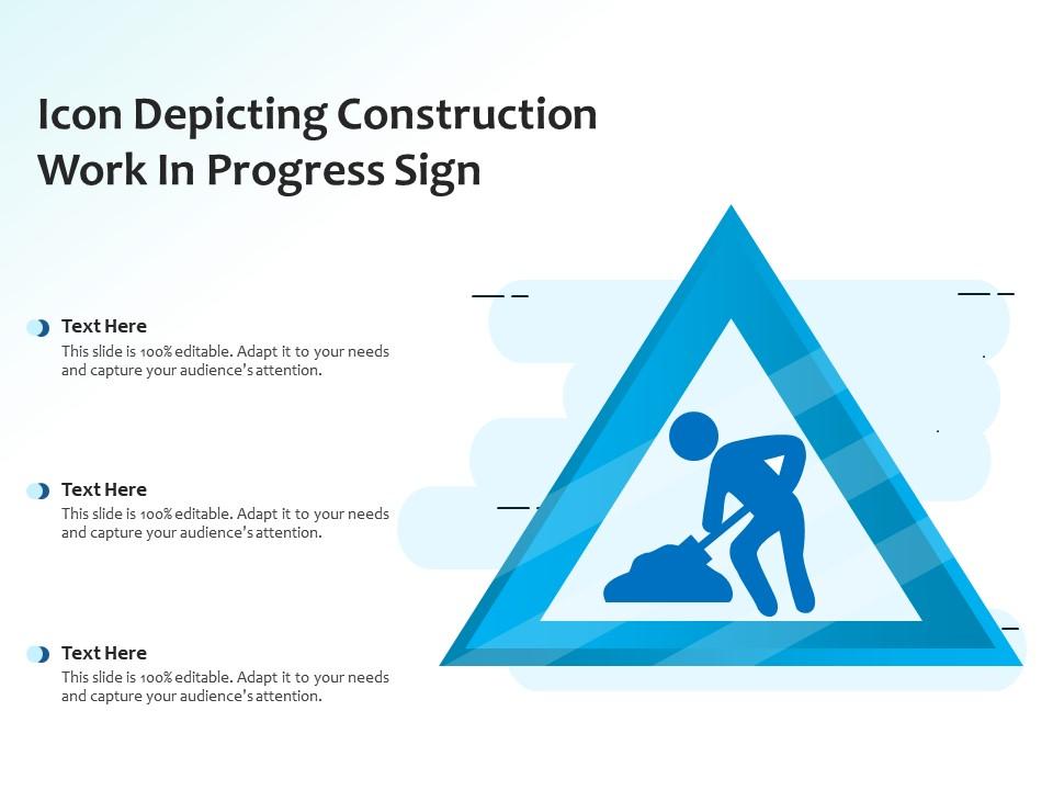 Icon Depicting Construction Work In Progress Sign Presentation