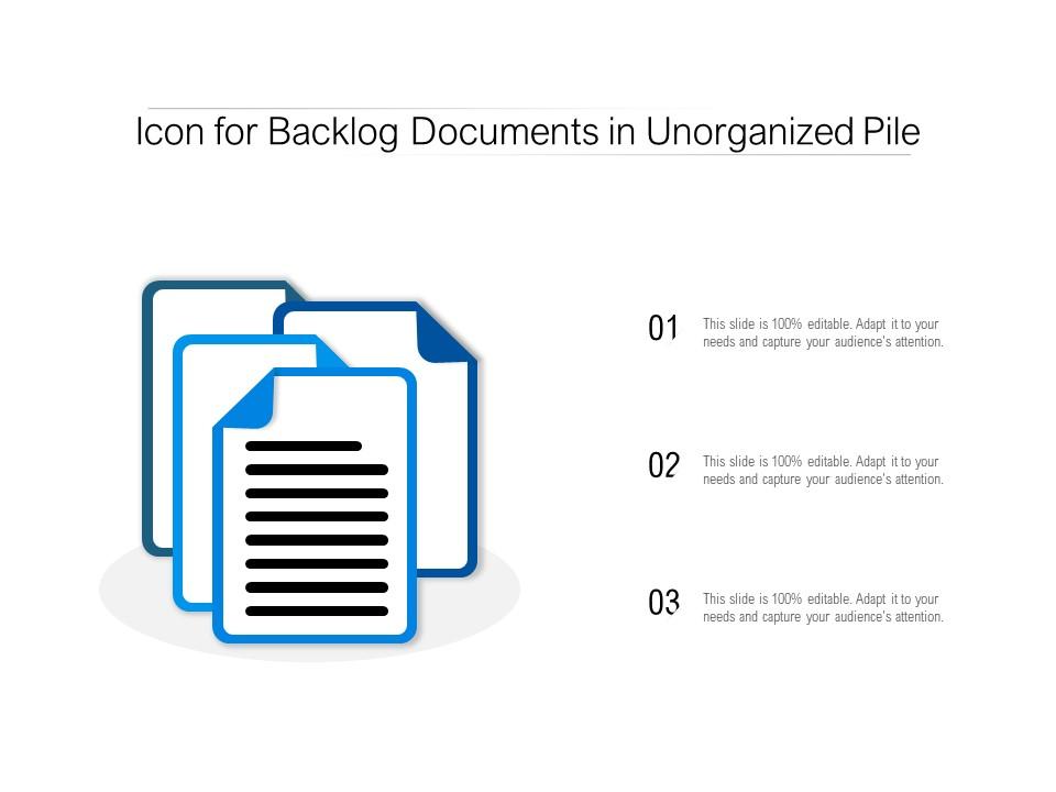 Icon for backlog documents in unorganized pile