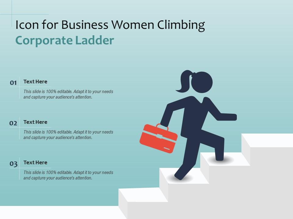 Icon for business women climbing corporate ladder