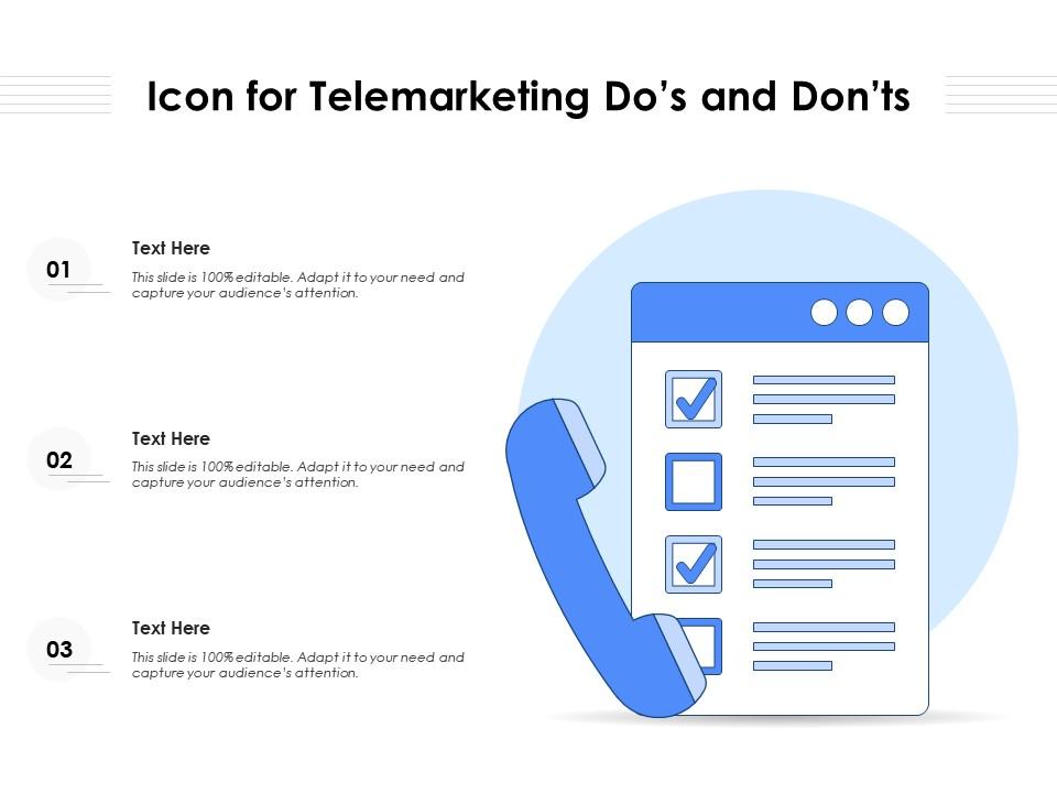 Icon for telemarketing dos and donts Slide01