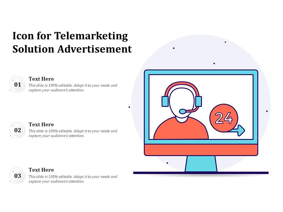 Icon for telemarketing solution advertisement Slide01