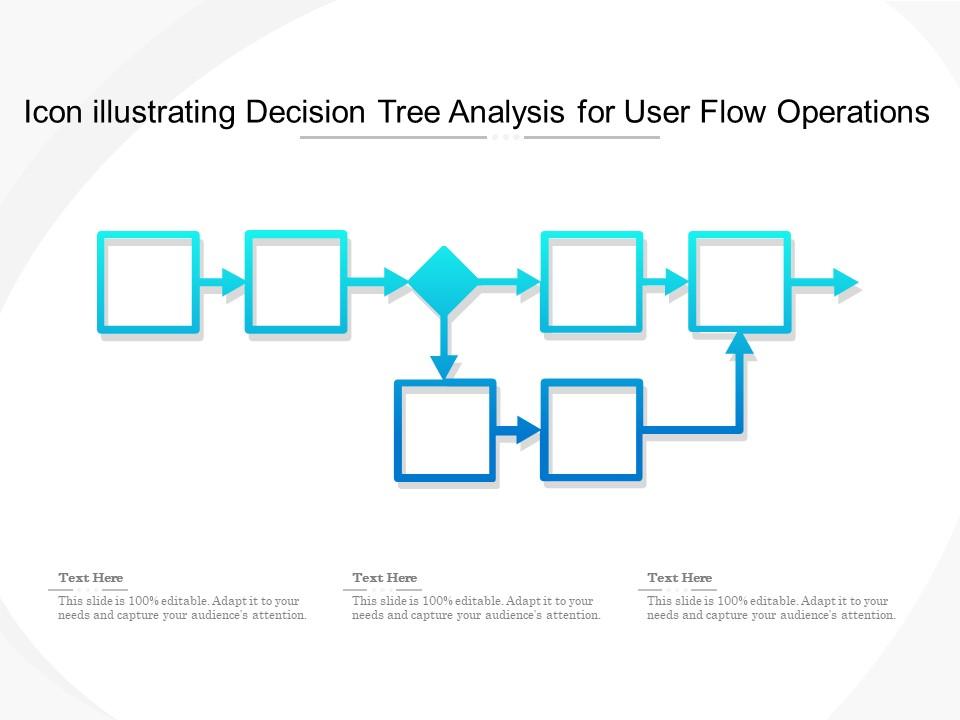 Icon illustrating decision tree analysis for user flow operations Slide01