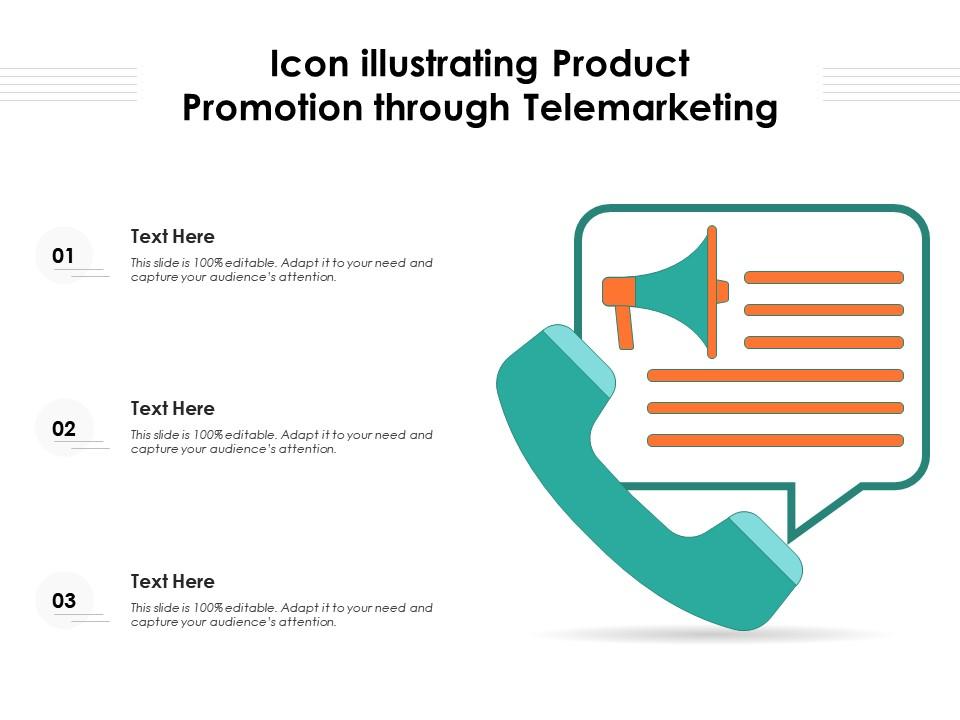 Icon illustrating product promotion through telemarketing