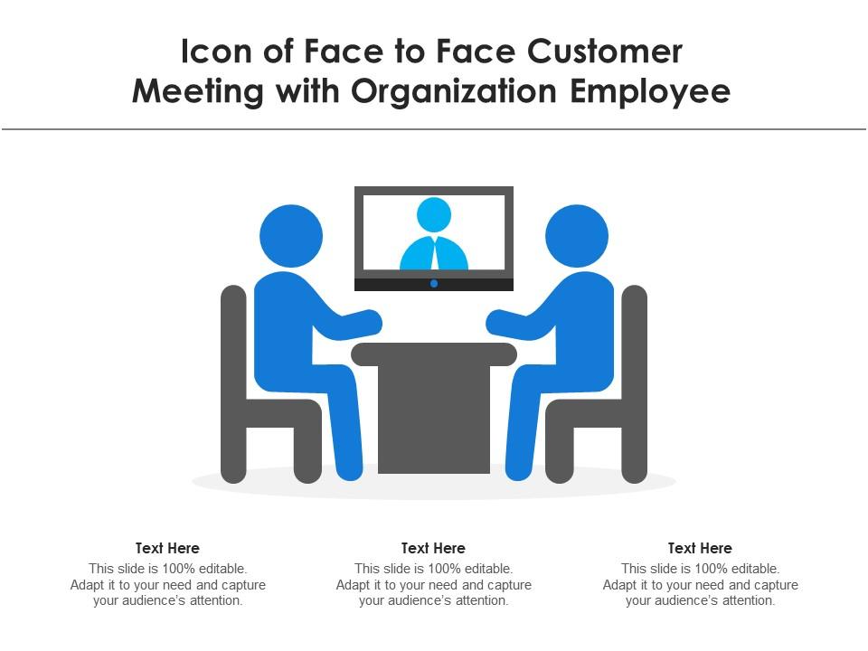 Icon Of Face To Face Customer Meeting With Organization Employee