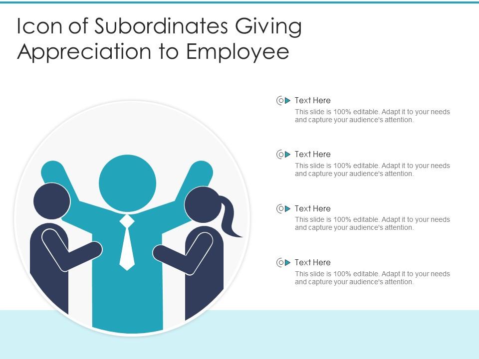 Icon of subordinates giving appreciation to employee Slide01