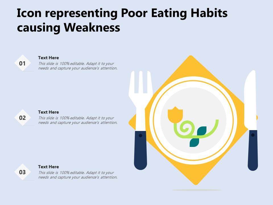 Icon representing poor eating habits causing weakness