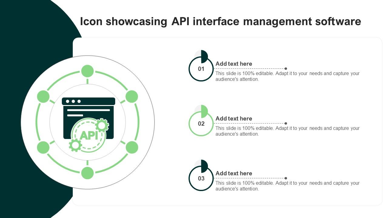 Icon Showcasing API Interface Management Software PPT Example