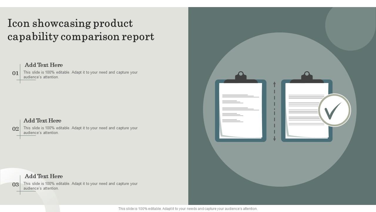 Icon Showcasing Product Capability Comparison Report