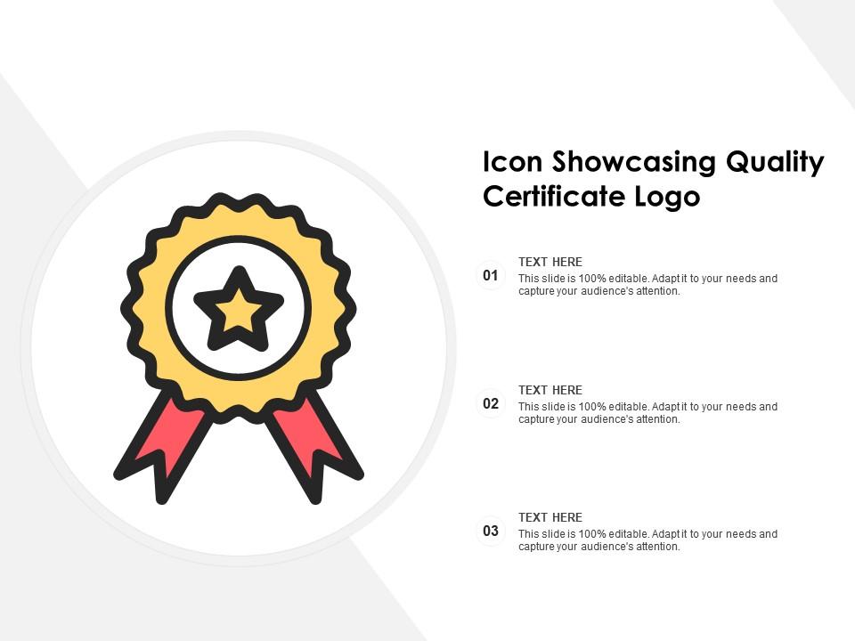 Icon showcasing quality certificate logo Slide00