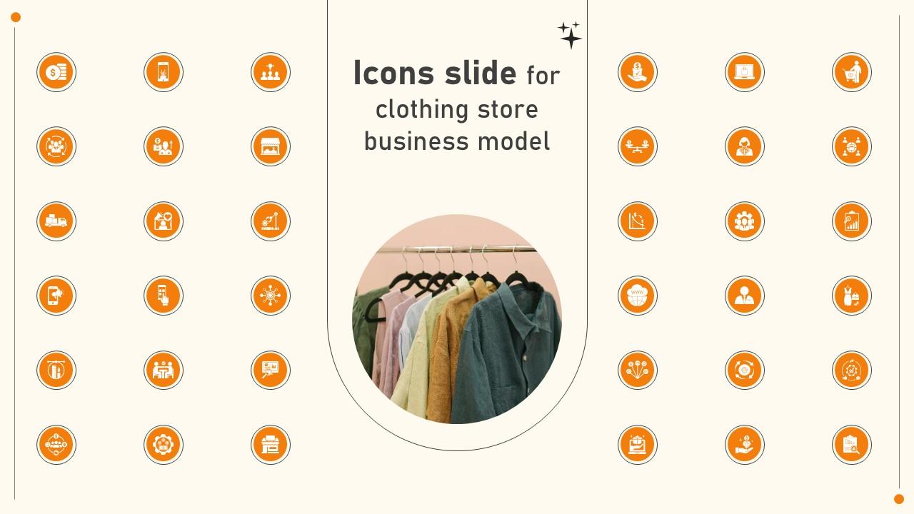 Icons Slide For Clothing Store Business Model BMC SS V