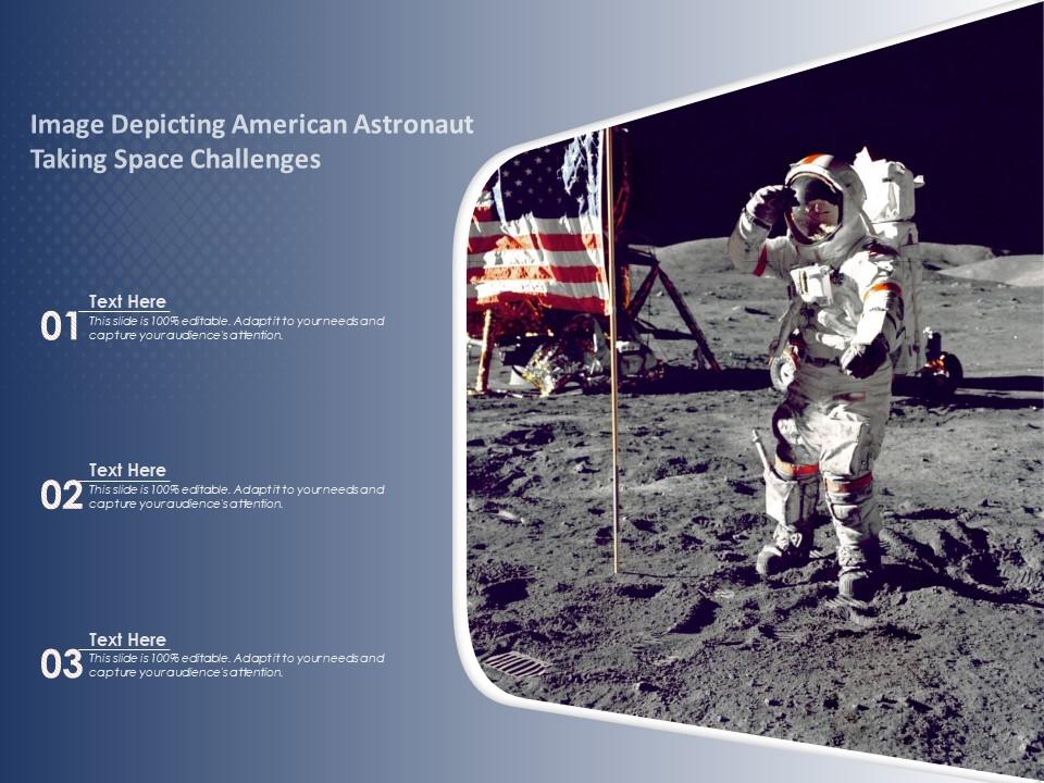 Image depicting american astronaut taking space challenges Slide01