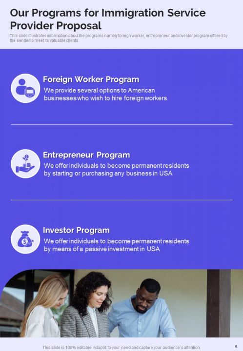 Immigration Service Provider Proposal Report Sample Example Document