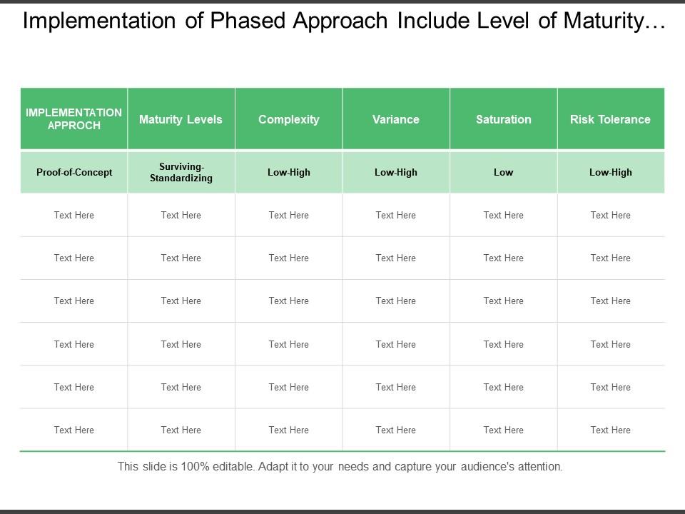 Implementation Of Phased Approach Include Level Of Maturity Levels Risk ...
