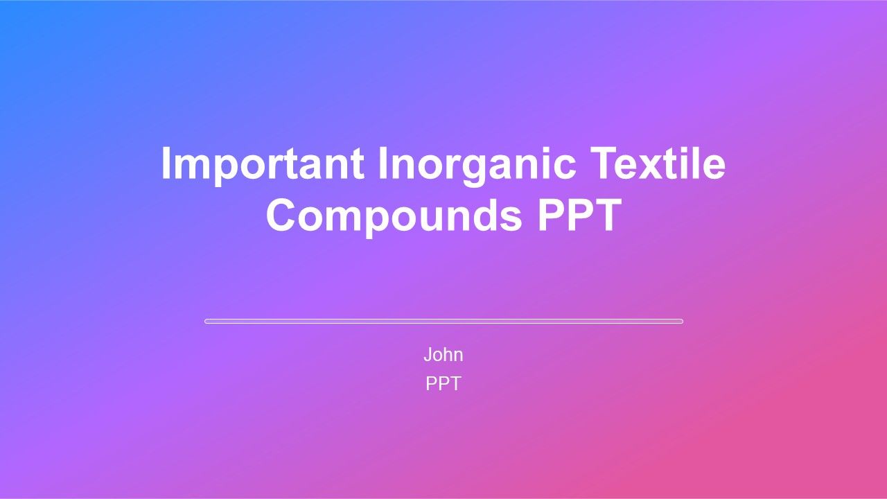 Important Inorganic Textile Compounds PPT Information ACP Important Inorganic Textile Compounds PPT Information ACP