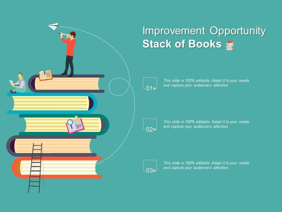 Improvement opportunity stack of books Slide00