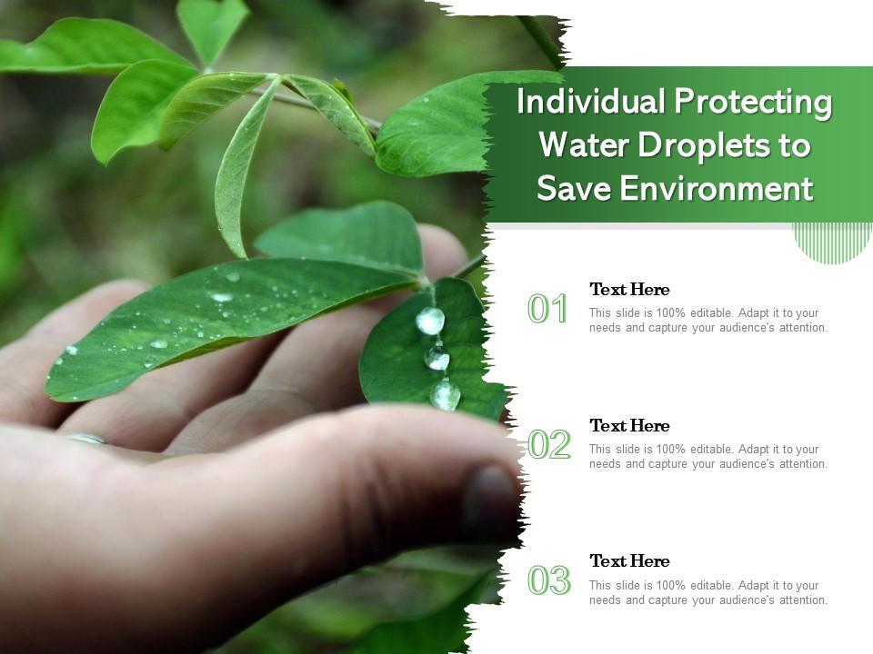 Individual Protecting Water Droplets To Save Environment