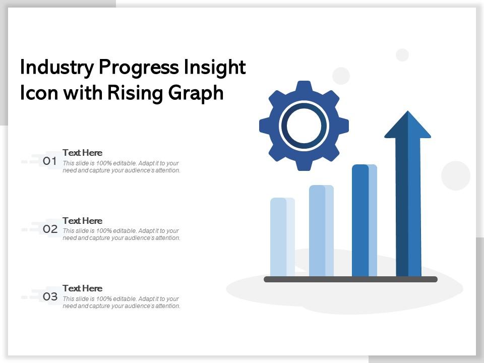 Industry progress insight icon with rising graph Slide00