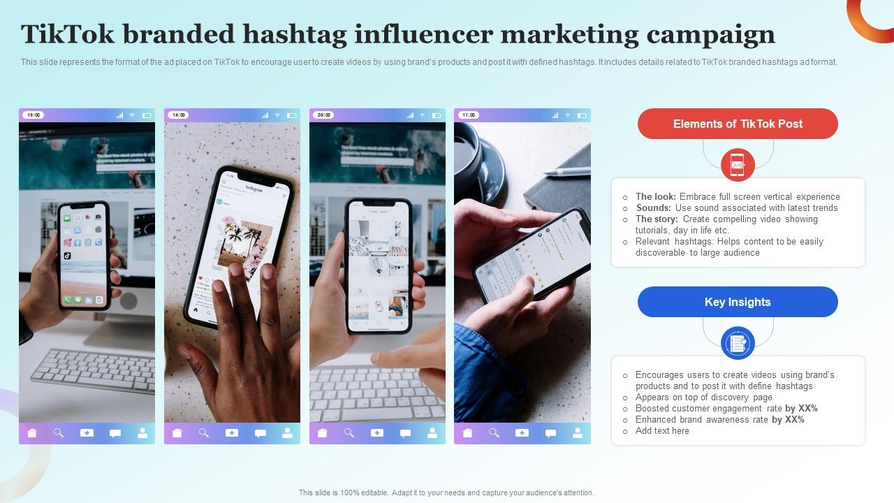 Influencer Advertising Guide Tiktok Branded Hashtag Influencer Marketing  Campaign Strategy SS V