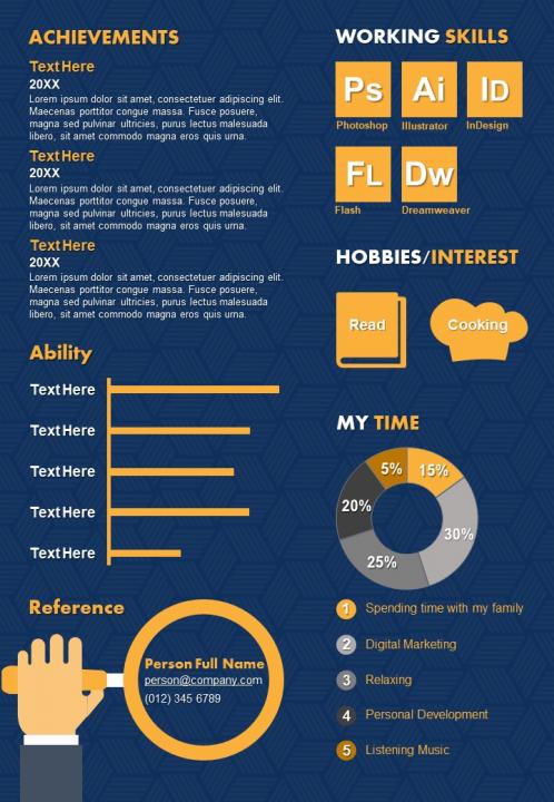 Infographic Resume Design Template With Educational Background | PowerPoint  Slides Diagrams | Themes for PPT | Presentations Graphic Ideas
