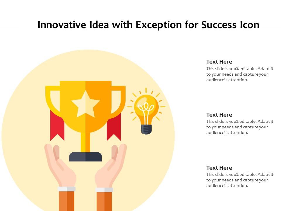 Innovative idea with exception for success icon Slide01