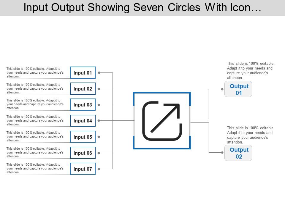 Input Output Showing Seven Circles With Icon And Text Boxes ...