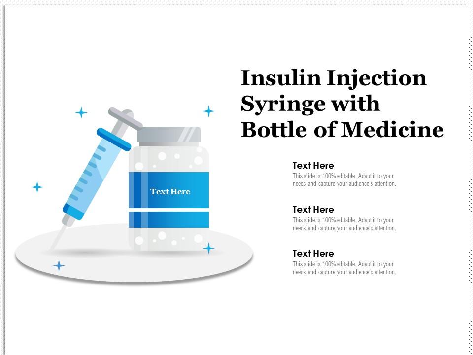 Insulin injection syringe with bottle of medicine Slide01