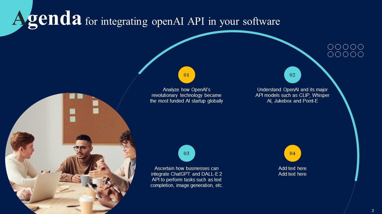 Integrating OpenAI API In Your Software ChatGPT CD V PPT Presentation image.
