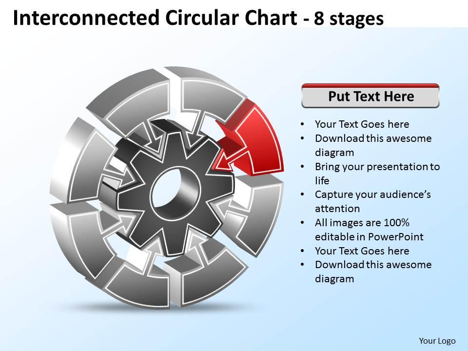 Interconnected Circular Diagram Stages 6 | Presentation Graphics ...