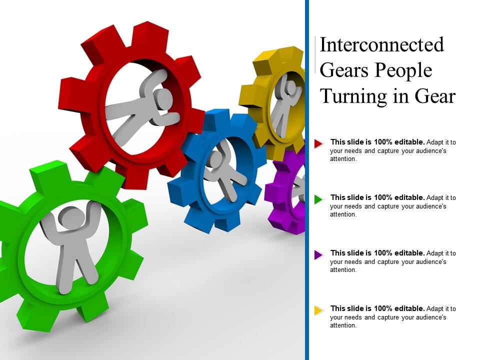Interconnected Gears People Turning In Gear Presentation Graphics