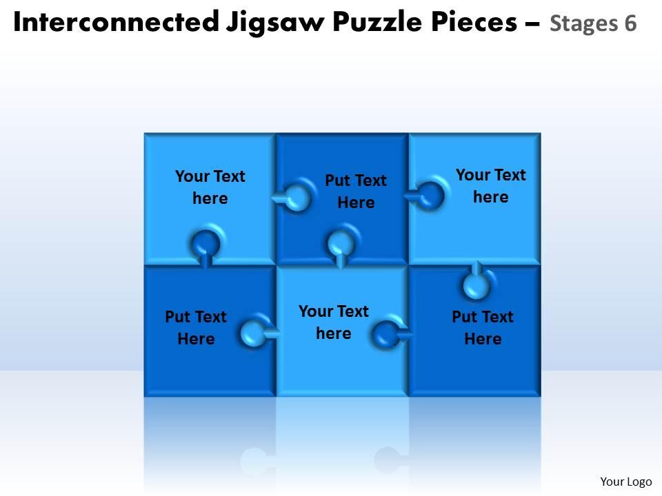 interconnected_jigsaw_puzzle_pieces_stages_6_powerpoint_templates_Slide01