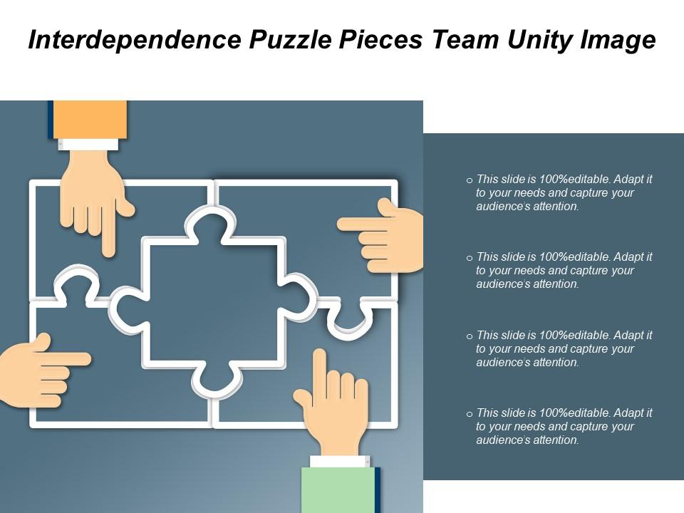 Interdependence puzzle pieces team unity image Slide01