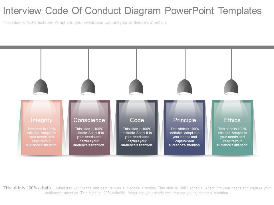 Interview code of conduct diagram powerpoint templates Slide01