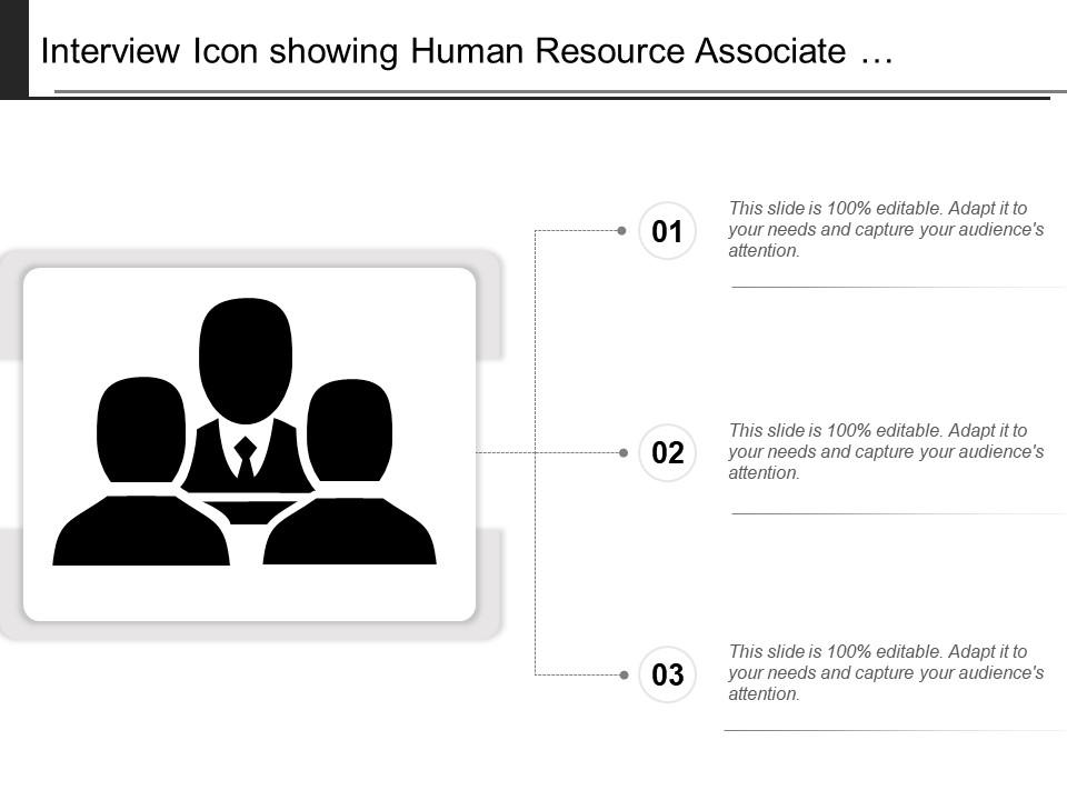 Interview icon showing human resource associate interaction round Slide00