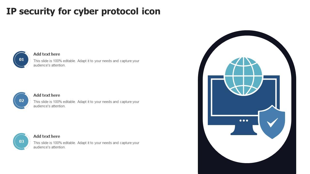 IP Security For Cyber Protocol Icon PPT Slide