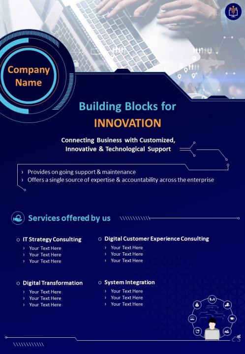 It consulting company two page brochure flyer template Slide01