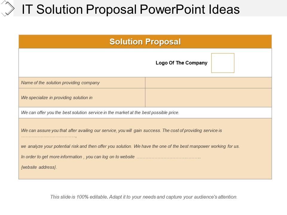 It solution proposal powerpoint ideas Slide00