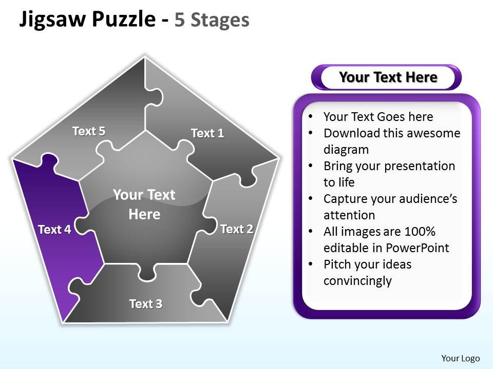 Jigsaw Puzzle diagram 7 PowerPoint Slide Template Presentation