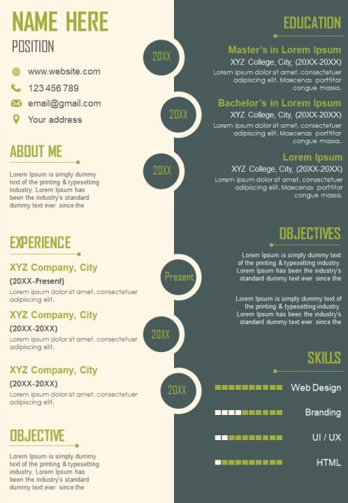 Job resume a4 size 2 page cv design template Slide01
