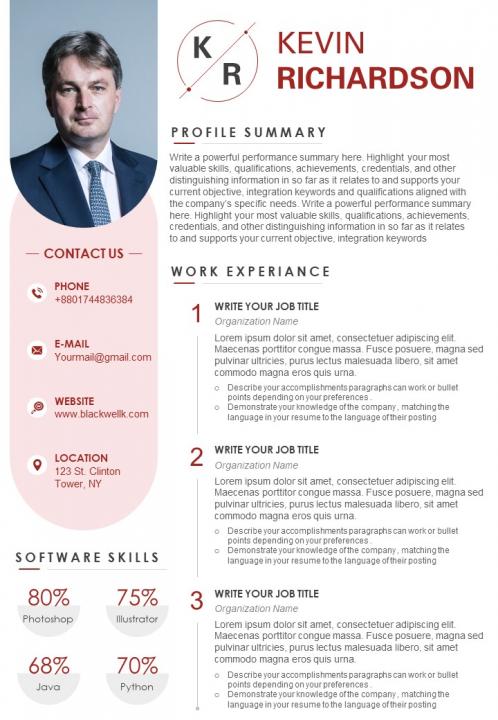 Job winning resume sample infographic template Slide01