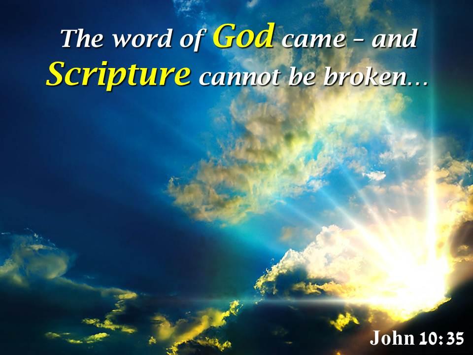 John 10 35 the word of god came powerpoint church sermon Slide01