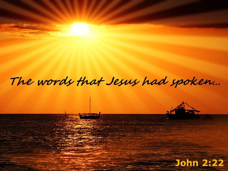 John 2 22 the words that jesus powerpoint church sermon Slide01