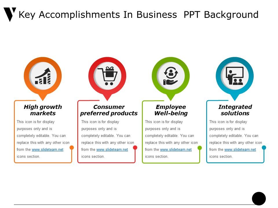 Key accomplishments in business ppt background Slide01