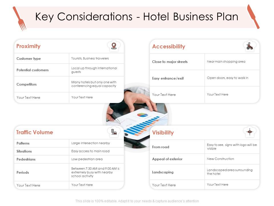 Key considerations hotel business plan hotel management industry ppt designs Slide01