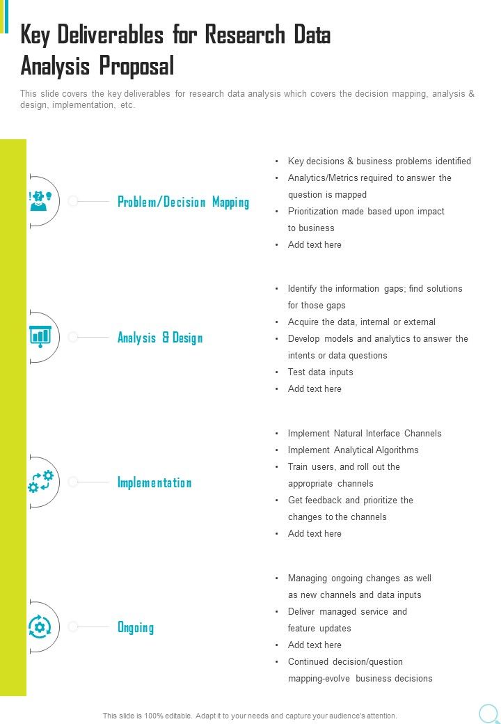 Key Deliverables For Research Data Analysis Proposal One Pager Sample ...