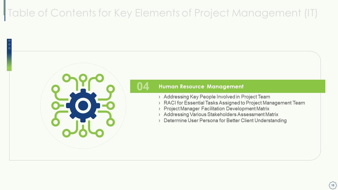 Key elements of project management it powerpoint presentation slides