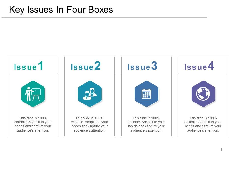 Key Issues In Four Boxes | PowerPoint Presentation Designs | Slide PPT ...